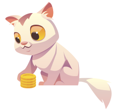 Cat with money